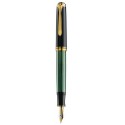 STILOU SOUVERAN M800 B,PENITA AUR18K,ACCESORII PLACATE CU AUR,CORP NEGRU-VERDE