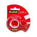 Banda adeziva 19mmx7.5m cu dispenser Scotch Crystal 3M