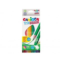 Creioane color cu guma Tita Erasable Carioca 12/set