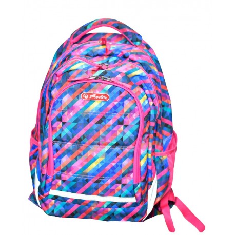 RUCSAC BALANCE CU DOUA COMPARTIMENTE, COMPARTIMENT PENTRU LAPTOP, DIMENSIUNE 40 X 26 X 16 CM, MOTIV DIAGONAL STRIPED