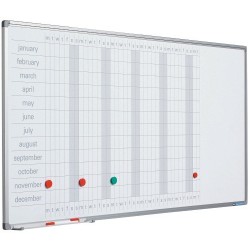 Planner anual, 60 x 120 cm, profil aluminiu SL, SMIT (benzi magnetice incluse)