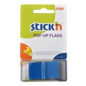 Film index autoadeziv 45 x 25mm, 50 file/set, cu dispenser, Stick"n Pop-up - albastru metalizat