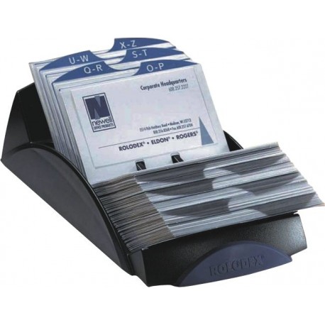 Fisier liniar cu capac VIP V pentru 200 carti de vizita 67 x 102mm, ROLODEX - negru