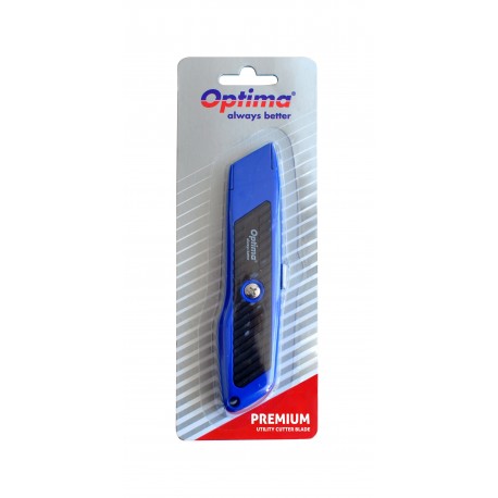 Cutter premium Optima, lama trapezoidala SK5, auto-retractabil, zinc cu rubber grip