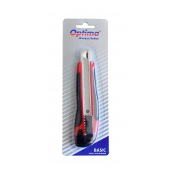 Cutter basic Optima, lama 18mm SK7, sina metalica, ABS cu rubber grip