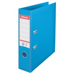 Biblioraft ESSELTE No. 1 Power, A4, plastifiat PP/PP, margine metalica, 75 mm - cyan