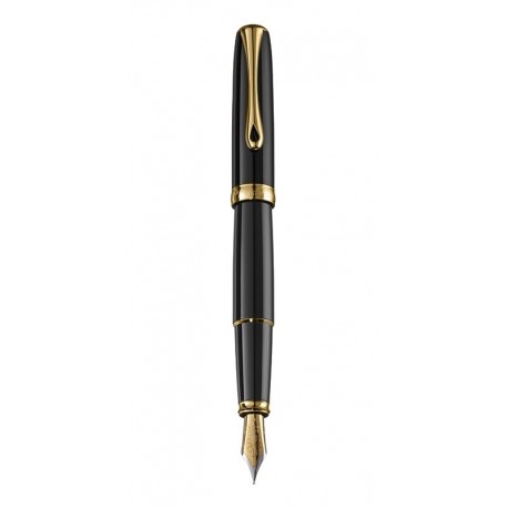 STILU EXCELLENCE A2 BLACK LAQUER GOLD, PENITA M DIN OTEL INOXIDABIL, CORP METALIC LACUIT, NEGRU, ACCESORII PLACATE CU AUR