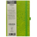 BLOC NOTES IVORY ANIMALS 9 X 14 CM 192 FILE VELIN COPERTA PU VERDE MOTIV ELEPHANT