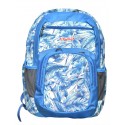 RUCSAC HOLIC CU DOUA COMPARTIMENTE, COMPARTIMENT PENTRU LAPTOP, DIMENSIUNE 44 X 30 X 20 CM, MOTIV BLUE LEAVES