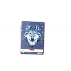 CAIET A4 80F SPIRALA DICTANDO MOTIV WILD ANIMALS WOLF