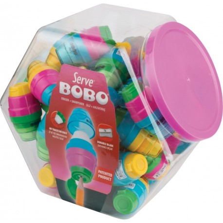 BOBO COMBO, RADIERA + ASCUTITOARE, SET 40 BUCATI/BORCAN PLASTIC