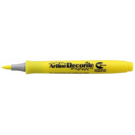 Marker ARTLINE Decorite, varf flexibil (tip pensula) - galben