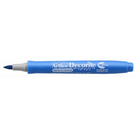 Marker ARTLINE Decorite, varf flexibil (tip pensula) - bleu metalizat