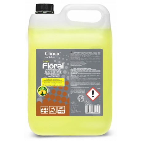 Detergent lichid pentru curatarea pardoselilor, 5 litri, Clinex Floral Citro