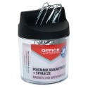 Dispenser magnetic cilindric, echipat cu 100 agrafe metalice 26mm, Office Products - capac negru