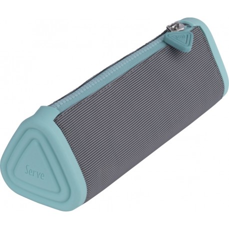 NECESSAIRE TRIUNGHIULAR SERVE PRISMO SILICON/POLIESTER GRI/AZURIU BLISTER