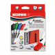 Marker Whiteboard 4/set 3mm cu Burete Margnetic Kores