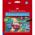 Creioane Colorate Acuarela 24 buc + Pensula Faber-Castell