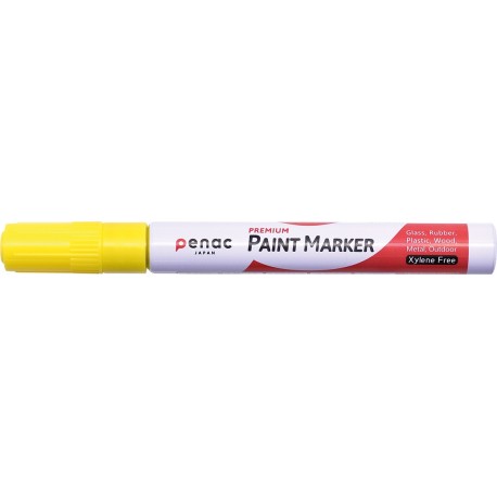 Marker cu vopsea PENAC, rezistent la temperaturi inalte, varf rotund, grosime scriere 2-4mm - galben