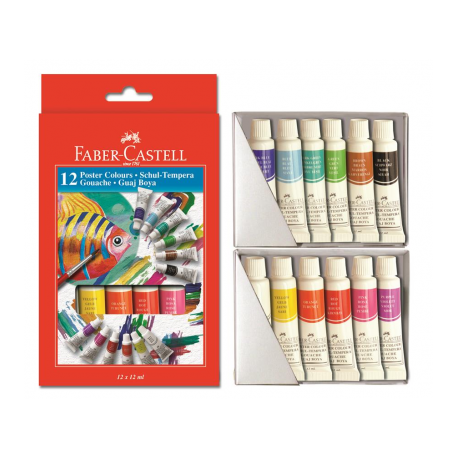 Tempera 12 Culori 12 ML Cutie Carton Faber-Castell