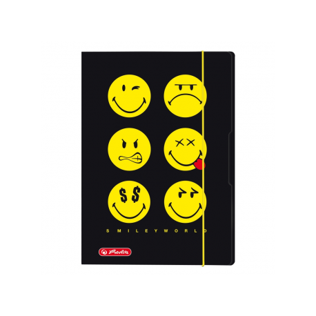 MAPA A4 INCHIDERE CU ELASTIC GALBEN SMILEY WORLD BLACK