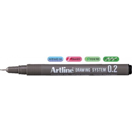 Marker pentru desen tehnic ARTLINE, varf fetru 0.2mm - negru