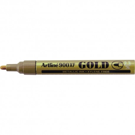 Marker cu vopsea ARTLINE 900XF, corp metalic, varf rotund 2.3mm - auriu