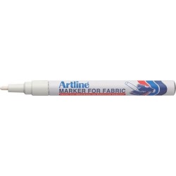 Marker ARTLINE for Fabric, pentru marcat pe material textil, corp metalic, varf rotund 1.2mm - alb