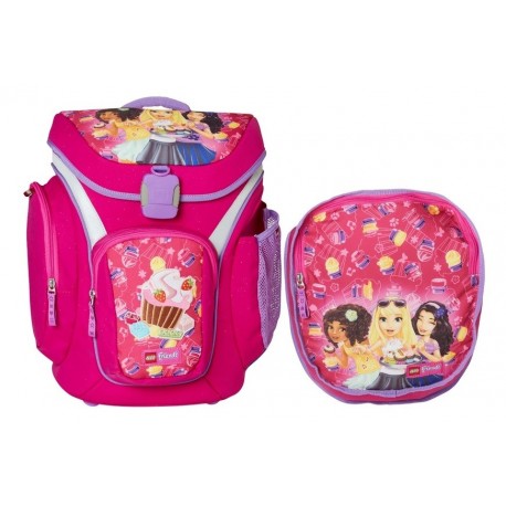 Ghiozdan scoala Explorer + sac sport, LEGO Core Line - design roz Friends Cupcake