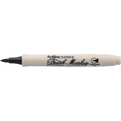 Marker pentru colorat ARTLINE Supreme, varf flexibil (tip pensula) - negru