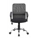 Scaun de birou, brate plastic, rotile, mesh textil/stofa, Office Products Lipsi - negru