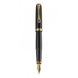 DIPLOMAT Excellence A2 - Black Lacquer Gold - stilou cu penita M, din otel inoxidabil