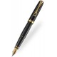 DIPLOMAT Excellence A2 - Black Lacquer Gold - stilou cu penita M, din otel inoxidabil