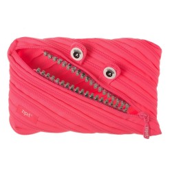 Penar cu fermoar, ZIPIT Grillz Monsters Jumbo - roz cu dinti argintii