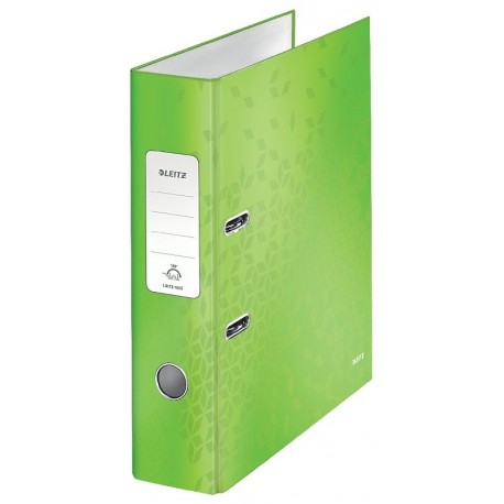 Biblioraft LEITZ 180 WOW, carton laminat, A4, 80 mm, verde