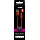 Cablu date GRIXX - 8-pin to USB Apple MFI License, impletit, lungime 1m - rosu