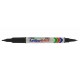 Marker ARTLINE 041T, corp plastic, 2 capete, varfuri rotunde 0.4mm/1.0mm - negru