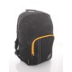 Ghiozdan scoala CATERPILLAR Mochilas Rpet Peoria, material 600D poliester, 25L - negru/galben