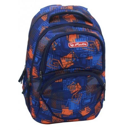 RUCSAC ZIPPER CUBE, DIMENSIUNE 43 X 29 X 22 CM, MOTIV ORANGE BLUE