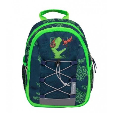 RUCSAC MINI KIDDY, DIMENSIUNE 23 X 20 X 9 + 6 CM, MOTIV ROAAR NEON