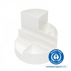 Suport pentru instrumente de scris, 6 compartimente, din plastic reciclat, ECO MAUL - alb