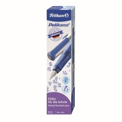 STILOU PELIKANO, PENITA F, GRIP ERGONOMIC, PENTRU DREPTACI, 1 PATRON MARE ALBASTRU INCLUS, CULOARE ALBASTRU, IN CUTIE DE CARTON