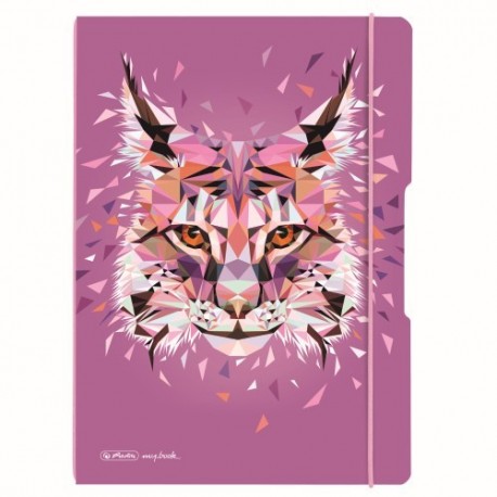 CAIET MY.BOOK FLEX A4 2X40F DICTANDO+PATRATELE MOTIV WILD ANIMALS LYNX