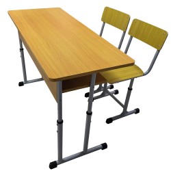 Set dublu banca scolara + 2 scaune Premium, reglabil 1200x500x780 mm (LxlxH), PLUS