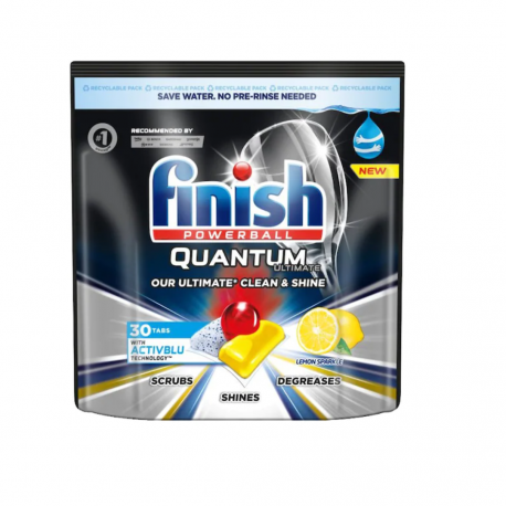 FINISH Quantum Ultimate Lemon, tablete detergent pentru masina de spalat vase,30buc/cutie