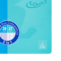 CAIET OXFORD TOUCH DUO, A4+ 80F, SPIRA DUBLA, SCRIBZEE, DICTANDO+PATRATELE, CULOARE ALBASTRU AQUA