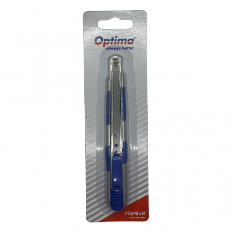 Cutter Optima Premium, lama 9mm SK5, sina metalica, zinc cu rubber grip