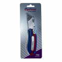 Cutter Optima Pro, lama trapezoidala + 2 rezerve SK5, pliabil, clips curea, zinc cu rubber grip