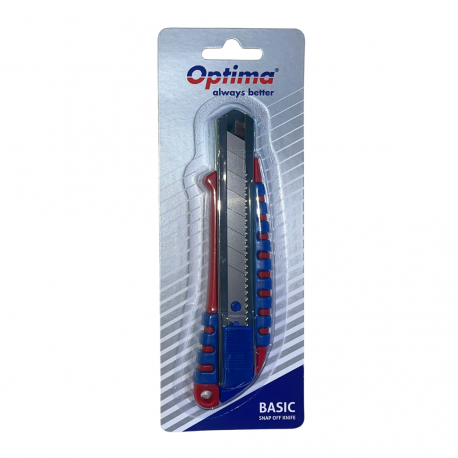 Cutter Optima Basic, lama 9mm SK7, sina metalica, simplu