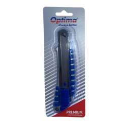 Cutter Optima Premium, lama 18mm SK5, sina metalica, aluminiu cu rubber grip